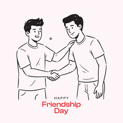 Fototapeta premium Friendship Day Handshake Illustration Showing Trust Bond and Connection