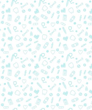 Seamless laboratory healthcare medical symbols pattern