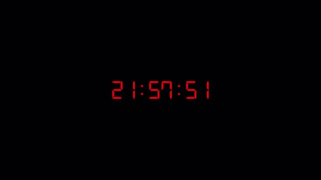 One day countdown timer animation in one minute with transparent background, 24 hours countdown in 60 second with alpha channel in 4k.