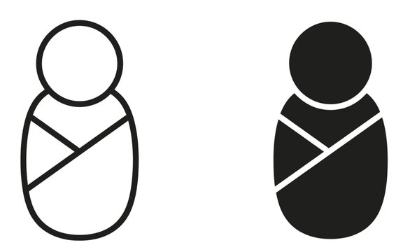 &ldquo;Baby Icon Vector Outline and Solid Style Symbol&rdquo;