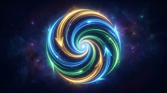 Abstract digital spiral energy vortex background.