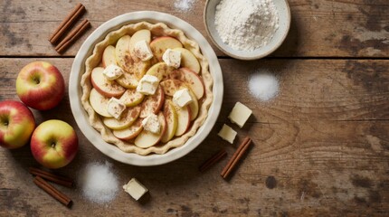 Fototapeta premium Apple Pie Preparation, Concept of Culinary Tradition