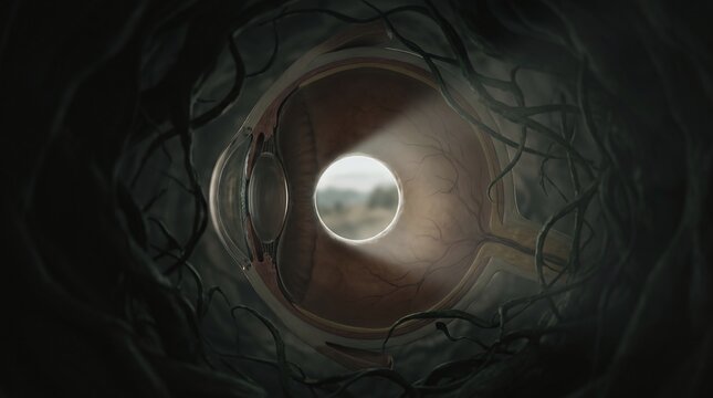 Tunnel Vision Effect Inside Human Eye Anatomy Render