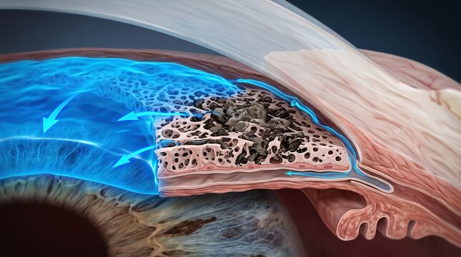 3D Visualization of Trabecular Meshwork Obstruction in Glaucoma