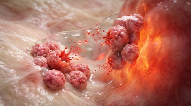 Active Micro-Hemorrhage in Endometrial Lesion with Adhesion Formation