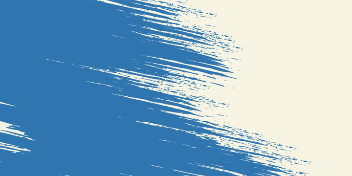 Grunge grainy blue brush stroke with spray textured on cream background. Modern wallpaper. Creamy pasta. Vector illustration