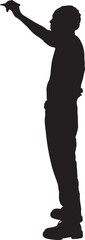 Fototapeta premium vector, silhouette of side view of a man drawing or writing