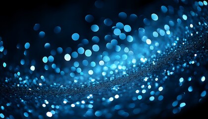 Fototapeta premium Abstract Blue Bokeh Texture On Black