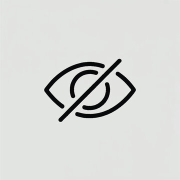 hidden eye minimal outline vector icon for privacy settings
