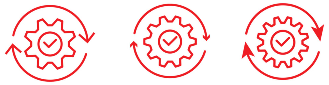 Easy Installation Icon Set. Quick Setup, Plug and Play and Software Deployment Process Symbols. Vector Illustration.