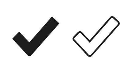 Check Mark Icons Solid And Line Styles On White Background © As