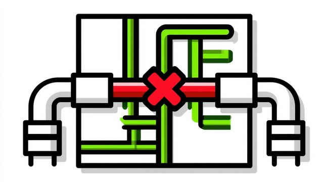 SPOF Identification Concept Shows a Single Vulnerable Point Marked With Red and Alternative Routes Shown in Green for System Reliability