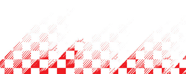 Obraz premium Red & White Checkered Flag, Race flag logo icon, modern simple design illustration vector template