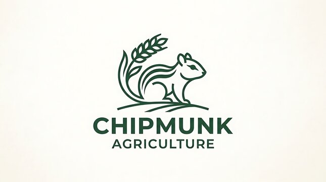 Chipmunk agriculture logo design vector.