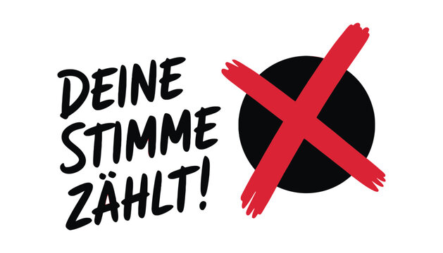 Deine stimme z&auml;hlt political participation vote graphic icon
