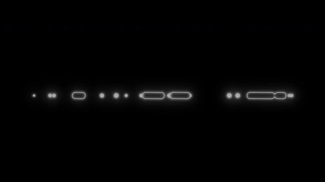 Abstract Digital Communication Patterns with Glowing Morse Code Style Symbols on Black Background.