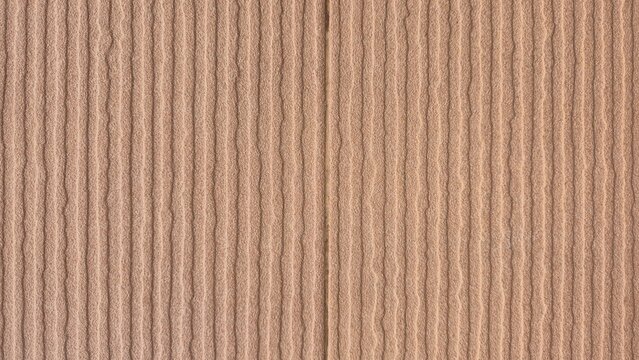 Terracotta sand textured concrete wall with vertical ribs. Close-up of decorative cement wall finished with rough sand stucco in a vertical parallel line pattern.