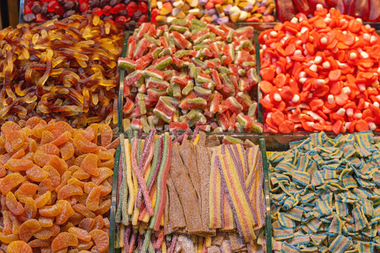 Jelly Candy Sugar Coated Gummy Candies Sweets Shop Market in Turkey