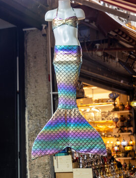 Special Cosplay Outfit Costume Sequin Mermaid Tail Fin Skirt