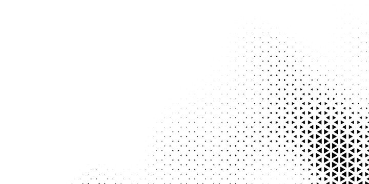 Triangular Halftone Texture Retro wave Vector Geometric Technology Abstract Background. Half Tone Triangles Retro Colored Pattern. Minimal 80s Style Dynamic Tech Structure Wallpaper