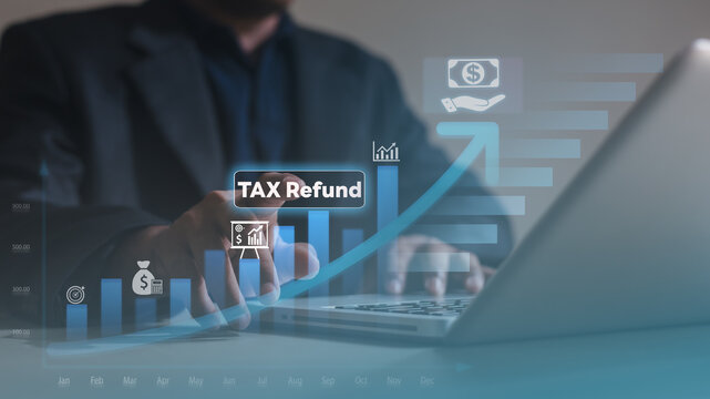 gst vat tax taxation taxes finance accounting account.Business professional managing tax refund, VAT and GST processes through digital accounting systems, financial reporting and compliance workflow.