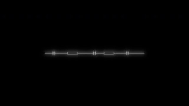 Minimalist digital glowing line separator animation on black background.