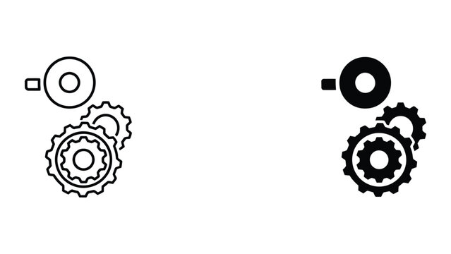 black and white vector illustration of gears