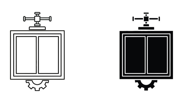 black and white door vector icon isolated on white background