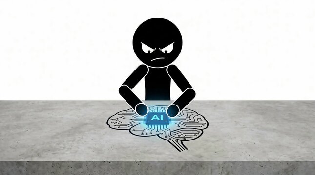 Conceptual Illustration of AI Mind Control and Manipulation