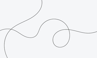 Fototapeta premium Line cable drawing for squiggle curve long and abstract tangle thin Wavy curvy thread for black pattern line and loop squiggly spring Line continuous doodle for squiggle design cable and curve. EPS 10