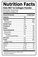 Fototapeta premium nutrition facts label image template for supplement nutritio