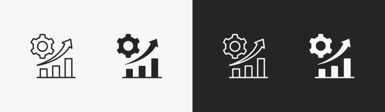 Set of optimize icon in black and white collection