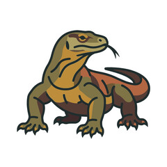 Obraz premium Komodo Dragon Illustration for Indonesian Independence Day Celebration.