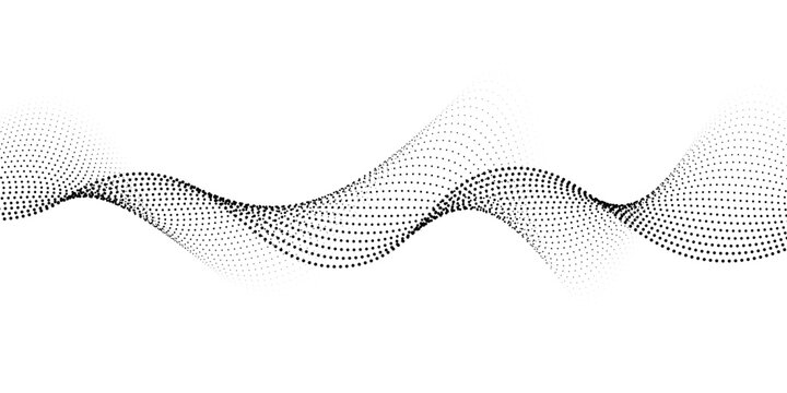 Abstract blue dot waves pattern modern digital