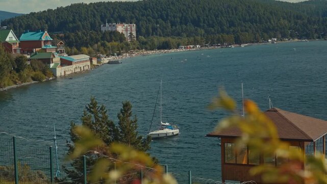 The yacht is heading to the yacht club parking lot.