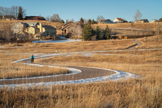 meandering biking trail in Fort Collins, Colorado