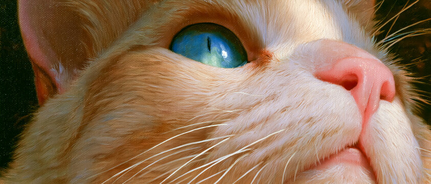 印象的な猫のクローズアップデジタルアート
