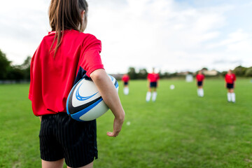 Fototapeta premium Youth rugby practice outdoors photo