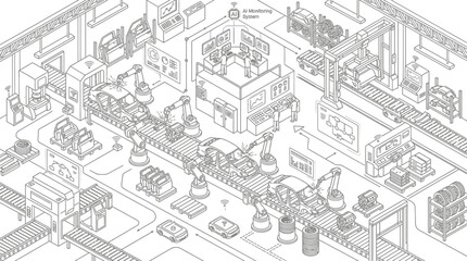 Obraz premium Automated Car Manufacturing Assembly Line Process.