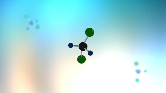 Chlorofluorocarbon Molecule or Particle Floating in Microscopic World