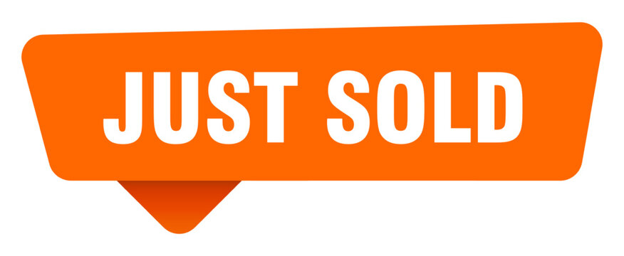 just sold sticker. just sold orange sign isolated on transpatent background