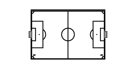 Minimal Soccer Field Top View Vector Icon © raigen