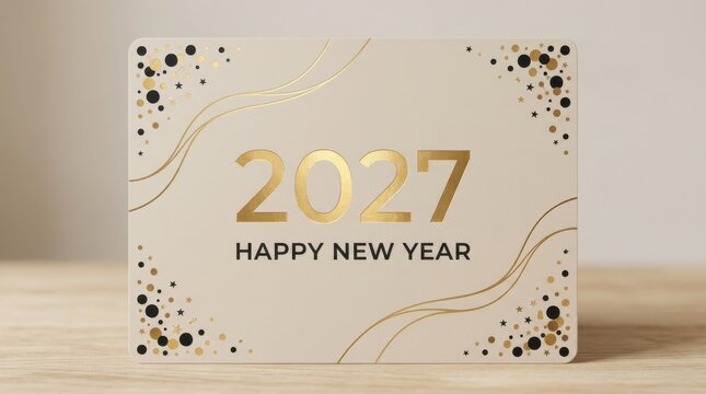 Elegant Happy New Year 2027 Greeting Card