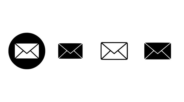 Envelope Icons with Checkmark Style Symbols and Directional Arrows for Email Flow Vector Communication Design