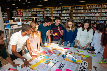 Diverse group of young adults collaborating around a design table