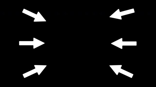 White Directional Arrow Point Out Animation for Video Editing Motion Graphics Highlight Indicator Overlay with Chroma Key Alpha Ready