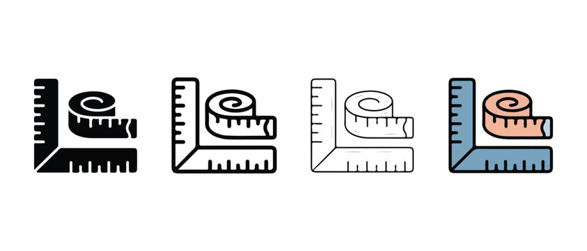 combined tape measures and set squares in black white gray blue and orange for drafting tools or construction equipment needs  educational and informative
