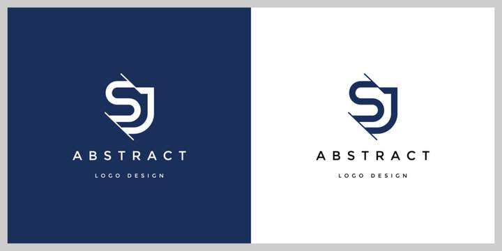 Letters S and J or SJ abstract Company logo design. Premium business logotype. Graphic alphabet symbol for corporate business identity.
