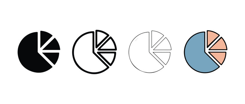 pie charts with various sections on white background  business infographics elements