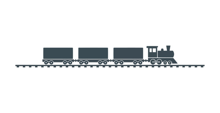 Vintage Steam Train Vector Illustration